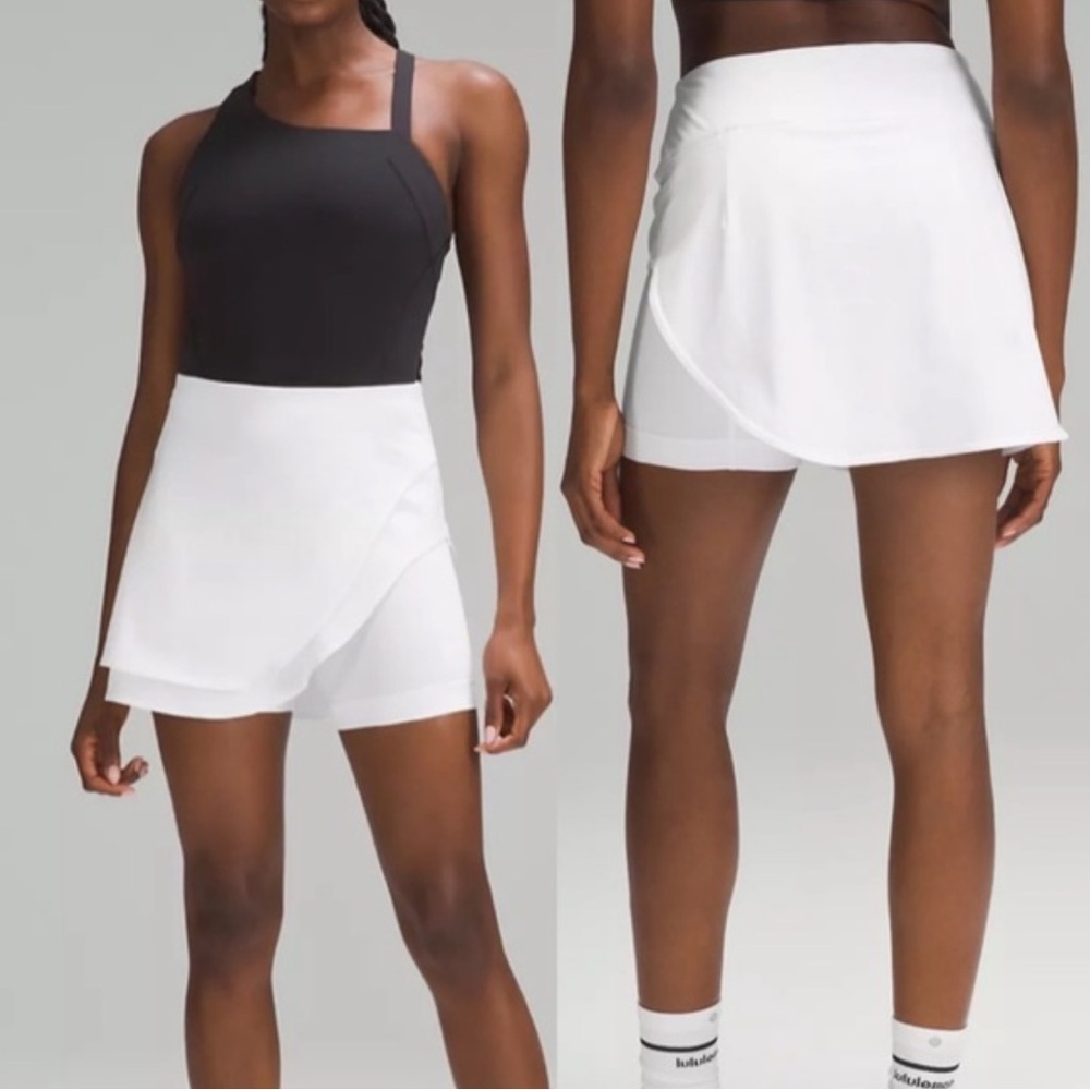Lululemon Asymmetrical Layered High-
Rise Tennis Skirt - White